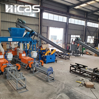 Ligne de production de blocs de sciure de bois semi-automatique HICAS avec broyeur de bois et presse à blocs de palettes