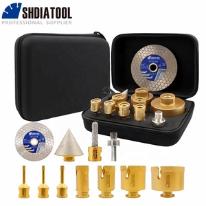 1 bộ/11 cái chân không brazed khoan lõi Bit + lưỡi cưa + chamfer + Hex Adapter kim cương lỗ Saw Cutter kit kim cương khoan Bit Set - Product Image 2
