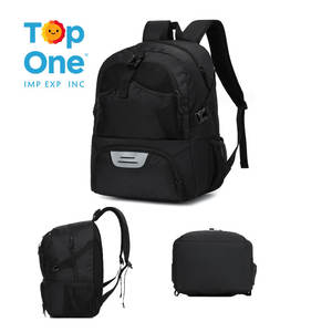 Top One Sac à dos de basket-ball et de football en nylon pour hommes et femmes Noir Gris Jaune avec compartiment à chaussures - Product Image 6