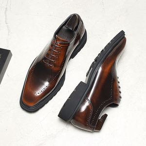 Nueva Llegada, Zapatos Derby Británicos de Alta Calidad, Zapatos Formales de Negocios con Plataforma a la Moda, Zapatos de Novio para Hombre - Product Image 4