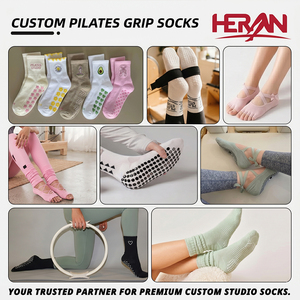 Calcetines de Pilates de Lujo Personalizados OEM con Logotipo Bordado, Calcetines de Yoga con Volantes Personalizados, Calcetines de Pilates con Agarre de Silicona <span class=keywords><strong>Uniq</strong></span> - Product Image 3