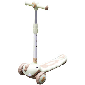 Childrens <b>Scooter</b> <b>2</b> In 1 Ride On With Lights Height Adjustable For <b>2</b> 4 <b>Years</b> <b>Old</b> Kids Green Yellow Color - Product Image 5