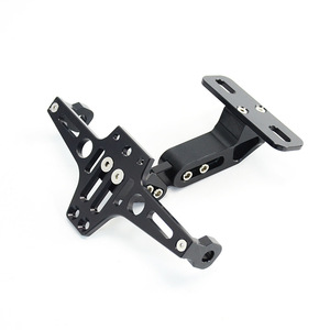 Soporte Universal para Matrícula de Motocicleta, Eliminador de Guardabarros Trasero, Soporte Ajustable de Aluminio CNC con Luz LED, Color Negro - Product Image 1
