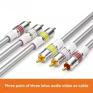 Câbles <span class=keywords><strong>Rca</strong></span> de haute qualité Audio de voiture plaqué or Terminal alliage extérieur brillant fil de cuivre nu 3rca câble Audio pour DVD - Product Image 6