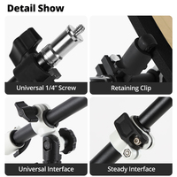 Support de fixation AL-2 avec tête pivotante, bras télescopique pour réflecteur, support de bras pour éclairage supérieur et sac de sable pour flash Speedlite et mini flash