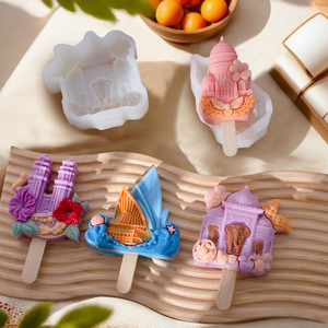 Offre Spéciale monotrou bâtiment Popsicle Silicone <span class=keywords><strong>moule</strong></span> bricolage en trois dimensions maison crème glacée cuisine Ware Source usine - Product Image 1
