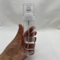 Flacon pulvérisateur cosmétique en plastique PET multi-matériaux, blanc transparent, avec pompe à brume fine, impression sérigraphique, 50 ml, 80 ml, 100 ml