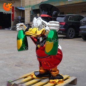 Electroplated sợi thủy tinh phim hoạt hình vịt điêu khắc, không gian thương mại nghệ thuật cài đặt, khách sạn Mall hợp thời trang trang trí nội thất trang trí - Product Image 2