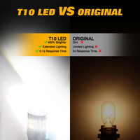 Nouvelle ampoule LED T10-21 W5W super lumineuse 12V 3W Canbus sans erreur 168 192 pour éclairage intérieur et plaque d'immatriculation automobile 350LM 360 degrés