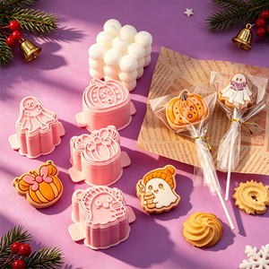 Cortadores de Galletas de Plástico con Diseño de <span class=keywords><strong>Minnie</strong></span> y <span class=keywords><strong>Calabaza</strong></span> en 3D de la Serie Halloween, Moldes Ecológicos para Impresión DIY - Product Image 3