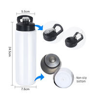 Entrepôt aux États-Unis ébauches de sublimation 26oz en acier inoxydable gobelet de sport bouteille d'eau couvercle verrouillé avec couvercle à visser