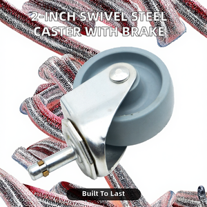 Roda Giratória de Aço com Eixo de 2 Polegadas e Roda de Polipropileno Preta Categoria de Produto Rodas - Product Image 2