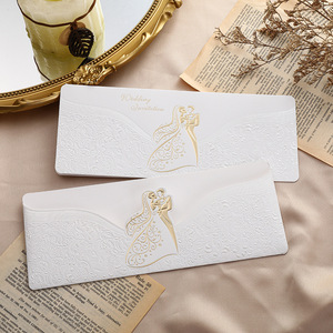 Invitaciones de boda de alta gama estilo europeo, invitaciones de boda modernas cortadas con láser, tarjetas de invitación con relieve. - Product Image 6