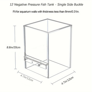 Aquarium créatif en métal à pression négative, tour à poissons suspendue au-dessus de l'eau, boîte décorative transparente pour paysage aquatique - Product Image 2
