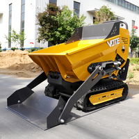 LIVRAISON GRATUITE Mini Dumper sur Chenilles Hydraulique Diesel, Capacité 500kg 800kg, Transporteur Multifonctionnel, Mini Camion Dumper sur Chenilles
