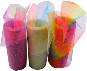 Arc-en-ciel Paillettes <span class=keywords><strong>Tulle</strong></span> Rouleaux pour Chemin de Table Chaise Ceinture Arc Pet <span class=keywords><strong>Tutu</strong></span> Jupe <span class=keywords><strong>Couture</strong></span> Artisanat Tissu Mariage Anniversaire Ruban - Product Image 1