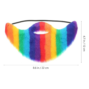 <span class=keywords><strong>Fausse</strong></span> <span class=keywords><strong>barbe</strong></span> en peluche arc-en-ciel courte pour cosplay, accessoire de scène pour fêtes et spectacles, <span class=keywords><strong>barbe</strong></span> colorée pour homme - Product Image 2