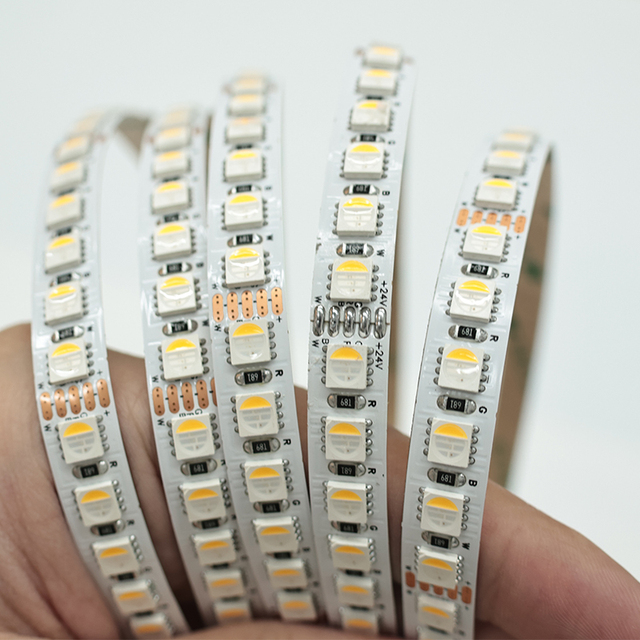 Custom 4 in 1 Flexible RGBW LED Strip 24V 120LEDs/m Dimmable Bendable with Remote App Control for Bedroom, Graming Room, TV