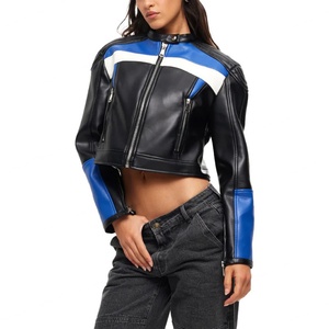 Nouveautés Prix de Gros Mode Rétro Décontracté Style Unisexe Veste en Cuir Vegan Style Racer - Product Image 2