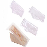 Boîtes d'emballage de Sandwich en plastique à Triangle Transparent de boulangerie jetable de qualité alimentaire