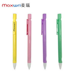 OEM Macron Color promocional único plástico bala lápiz de empuje buen barril de goma lápiz mecánico con sacapuntas 2mm - Product Image 1