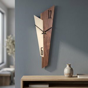 Premium Handmade Wooden Quartz Analog Needle Single Face Wall <b>Clock</b> Art Deco Style <b>Battery</b> Operated 15mm Thick Plate Hanging - Product Image 3