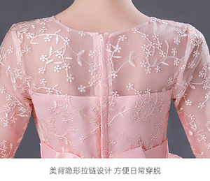 Đầm Hoa Phong Cách Mới Đầm Cổ Tích Thiết Kế Váy Lưới Màu Hồng Đầm Công Chúa Dự Tiệc Cưới Ngắn Và Dài Sau Lưng - Product Image 4