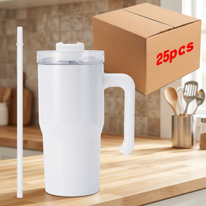 USA stock <b>Plastic</b> Tumbler with Lid and Handle Straight Cup Minimalist Design Portable Travel Use Corrugated Paper Box Packaging - Product Image 3