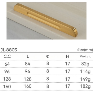 Poignées de <span class=keywords><strong>meuble</strong></span> en laiton massif à <span class=keywords><strong>montage</strong></span> en surface, poignées minimalistes pour armoire, placard à chaussures, cuisine et tiroirs - Product Image 2