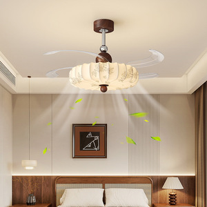 Lampes à <span class=keywords><strong>ventilateur</strong></span> vintage, luminaires de plafond pour restaurant, <span class=keywords><strong>silencieux</strong></span> en tissu imprimé esthétique rétro de la dynastie Song, couvre-lit - Product Image 4
