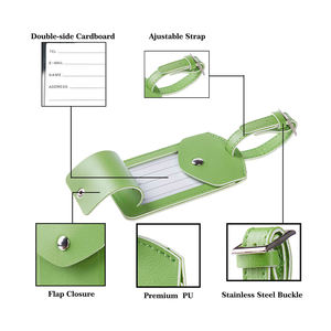 Etiquetas de Equipaje Personalizadas de Piel Sintética con Botón de Página de Privacidad para Bolsos, Mochilas, Maletas, Artículos Esenciales de Viaje - Product Image 4