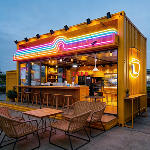 Casa Container Prefabbricata Gialla per Aree Panoramiche e Strade Commerciali, Ideale per Caffetterie e Negozi di Tè al Latte - Product Image 3