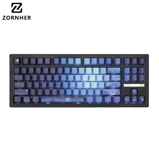 ZORNHER ZH870 Wireless Mechanical Gaming Keyboard 80% Blue Custom Creamy Sound Keyboard with Dye Sublimation PBT Keycaps