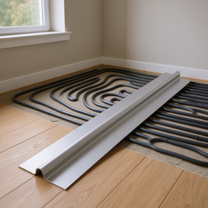 Plaque de transfert de chaleur en aluminium PEX de 4 pieds pour systèmes de chauffage au sol, pièces de chauffage hydronique, construction durable - Product Image 2