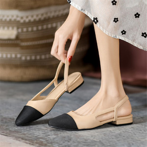 Venta al por mayor elegante mujer Slingback Sandalias planas de moda antideslizante diapositivas para las señoras - Product Image 1