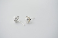 LT-341 S925 Sterling Silber Perlen ohrringe Vielseitige feine Stud Design Frauen koreanische Blume für Hochzeit und Verlobung