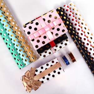 Alta calidad al por mayor 80g cumpleaños el tejido de papel Kraft de punto perfecto 43*300cm regalo de lujo embalaje personalizado rollo de papel de regalo - Product Image 5