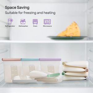 Contenedor de Leche Materna Personalizado, Libre de BPA, Reutilizable, Plegable, Ecológico, Portátil, de Silicona de Grado Alimenticio y Tritán, para Bebés de 0 a 12 Meses - Product Image 3
