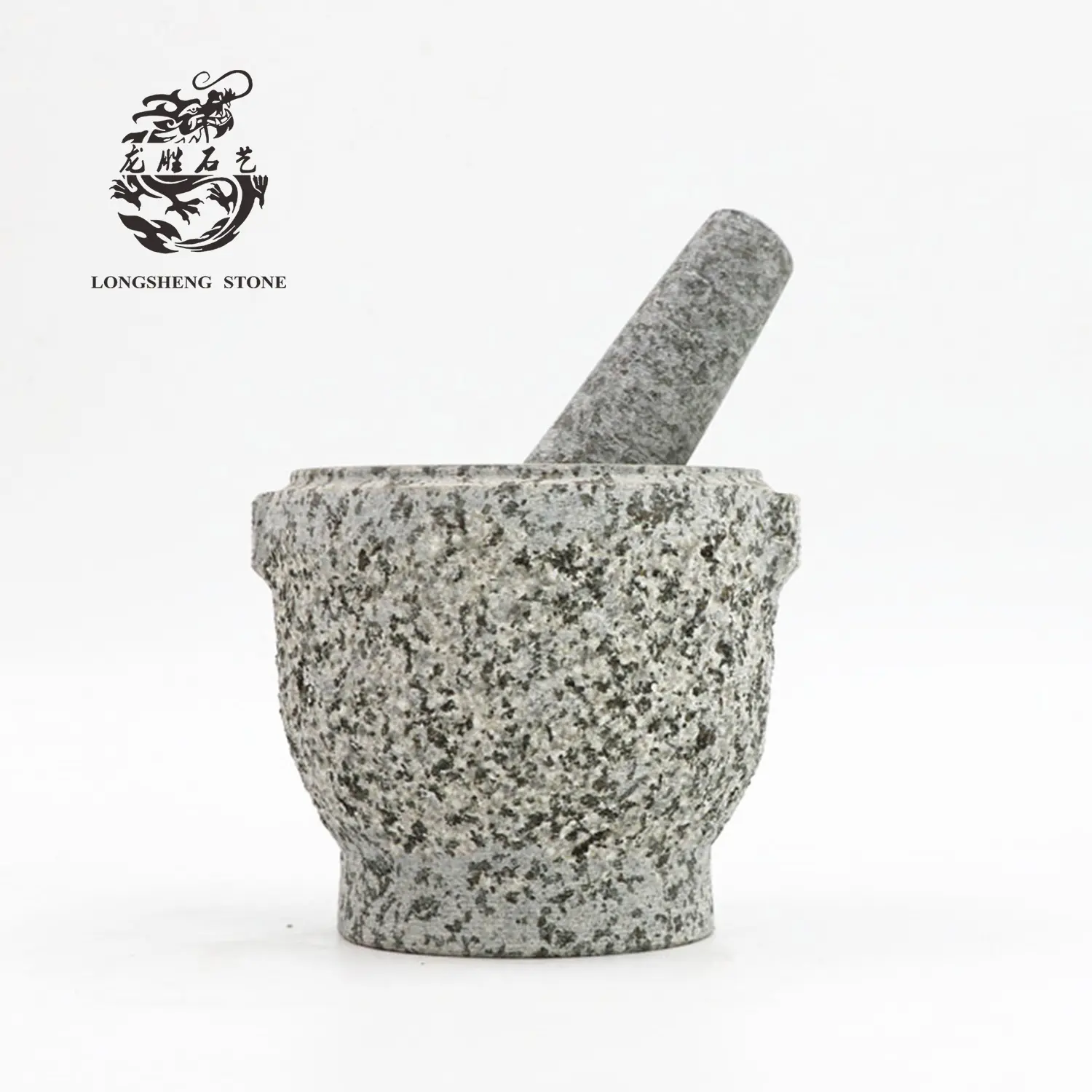 Pestello di mortaio nero granito molcajete in pietra naturale da 4.7 pollici 12*11 cm