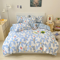 Couette AB 100% Coton Sergé Hypoallergénique Réversible Écologique 200TC Style Européen et Américain Imprimé Floral Frais pour Maison et Hôtel