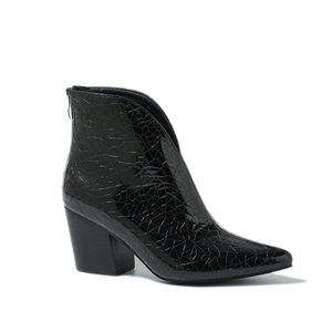 <span class=keywords><strong>Botines</strong></span> de tacón alto de vaquero para mujer, <span class=keywords><strong>botines</strong></span> de tacón grueso con cremallera dorada y plateada, punta estrecha, tacón bajo cuadrado, Botas cortas para mujer para Otoño e Invierno - Product Image 2