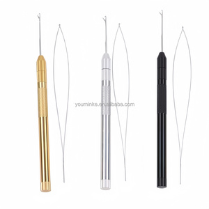 Set di 5 Pezzi: Ago a Gancio Classico Coda (1 Anello + 3 Aghi) per Infilare e Tirare, Utilizzato con Pinze per Extension Capelli e Micro Perline - Product Image 1