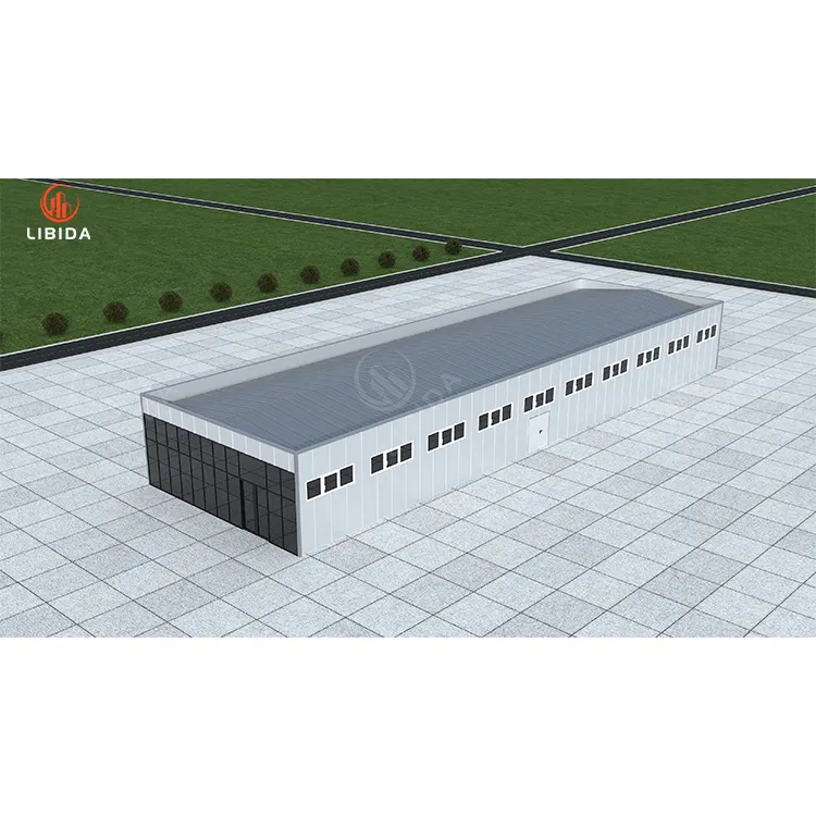 Officina prefabbricata del magazzino del metallo delle costruzioni della struttura d'acciaio dell'ufficio prefabbricato laminato a caldo di alta qualità