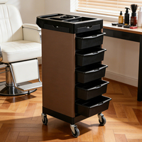 Chariot de rangement de salon à 5 niveaux durable en plastique, équipement de salon de coiffure, vente en gros d'usine