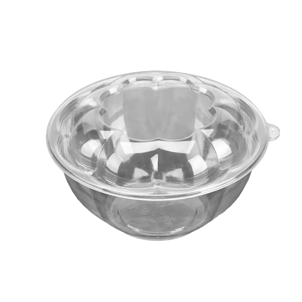 Cuenco desechable para ensaladas, recipiente transparente de 24 oz para mascotas