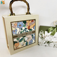 Kotak Hadiah Pernikahan Magnetik Beludru Taman Misterius Bahan Bambu Daur Ulang Laminasi Matt Embossing Kemasan Liburan Meriah