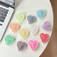 Warna-warna tren glitter, dudukan ponsel berbentuk hati, penyangga ponsel universal portabel, aksesori penyangga meja.