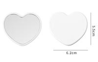Miroir de poche compact personnalisé en forme de cœur YO-Portable pour le maquillage, miroir compact de voyage, miroir miniature personnalisé avec logo