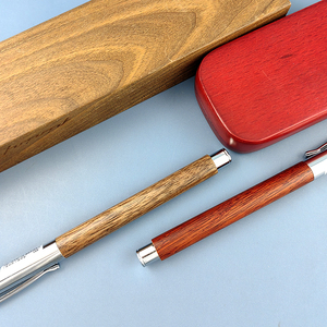 Eco Original pluma estilográfica de madera de lujo de acero inoxidable sólido de oro rosa Kits de pluma de arce cebra nogal OEM pluma estilográfica de madera - Product Image 5