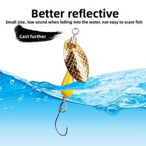เหยื่อตก<span class=keywords><strong>ปลา</strong></span>แบบหมุนได้ ประดับด้วยเลื่อม ขนาด 5.5 ซม./2.8 กรัม แบบเอ็กเซนทริคดรอปสปินนิ่ง สำหรับตีไกล ผลิตจากเหล็กกล้าคาร์บอน พร้อมเบ็ดตกปลา - Product Image 2